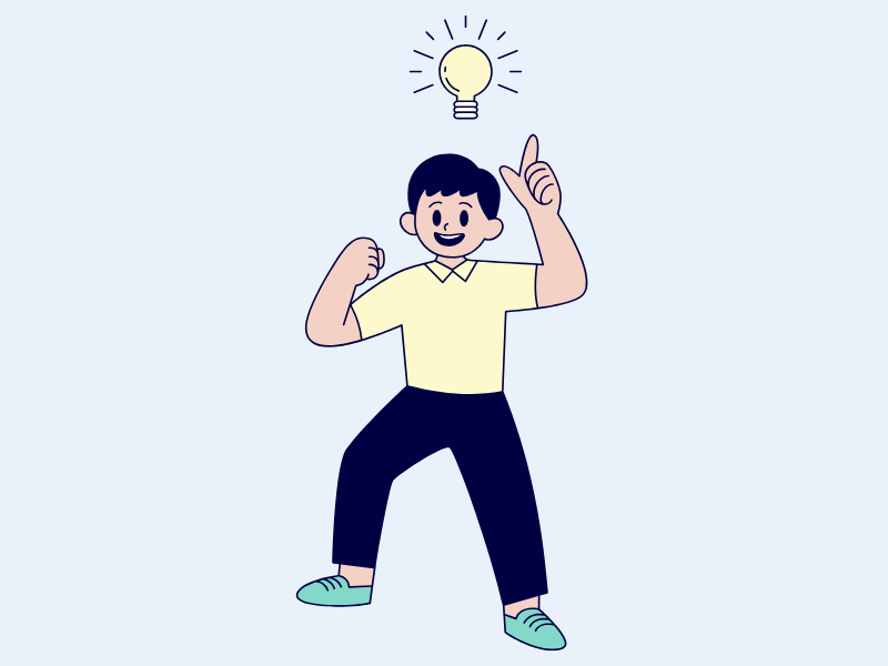 Image of a person getting an smart idea.